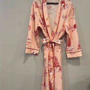 Katie Kime The Holiday Toile Ski on Christmass Patterned Robe